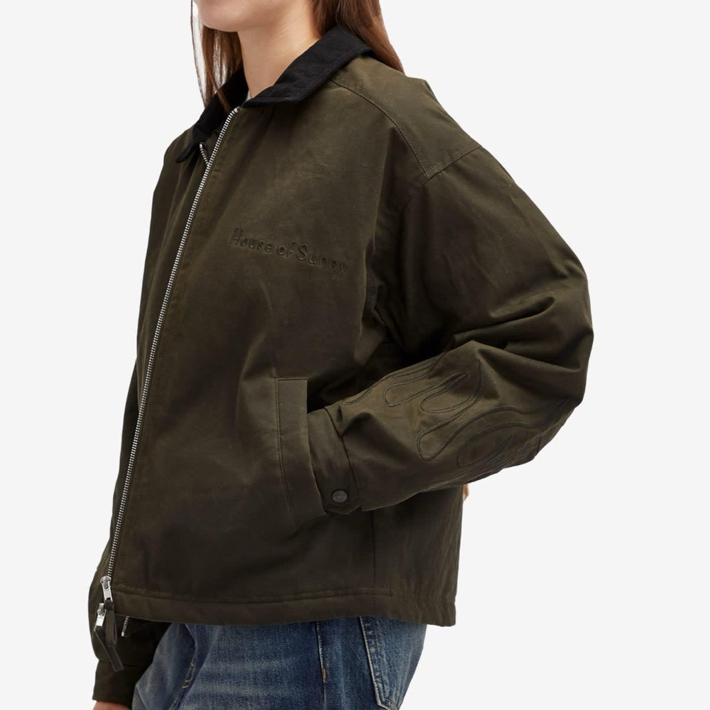 House of Sunny Dark Olive Bomber Jacket